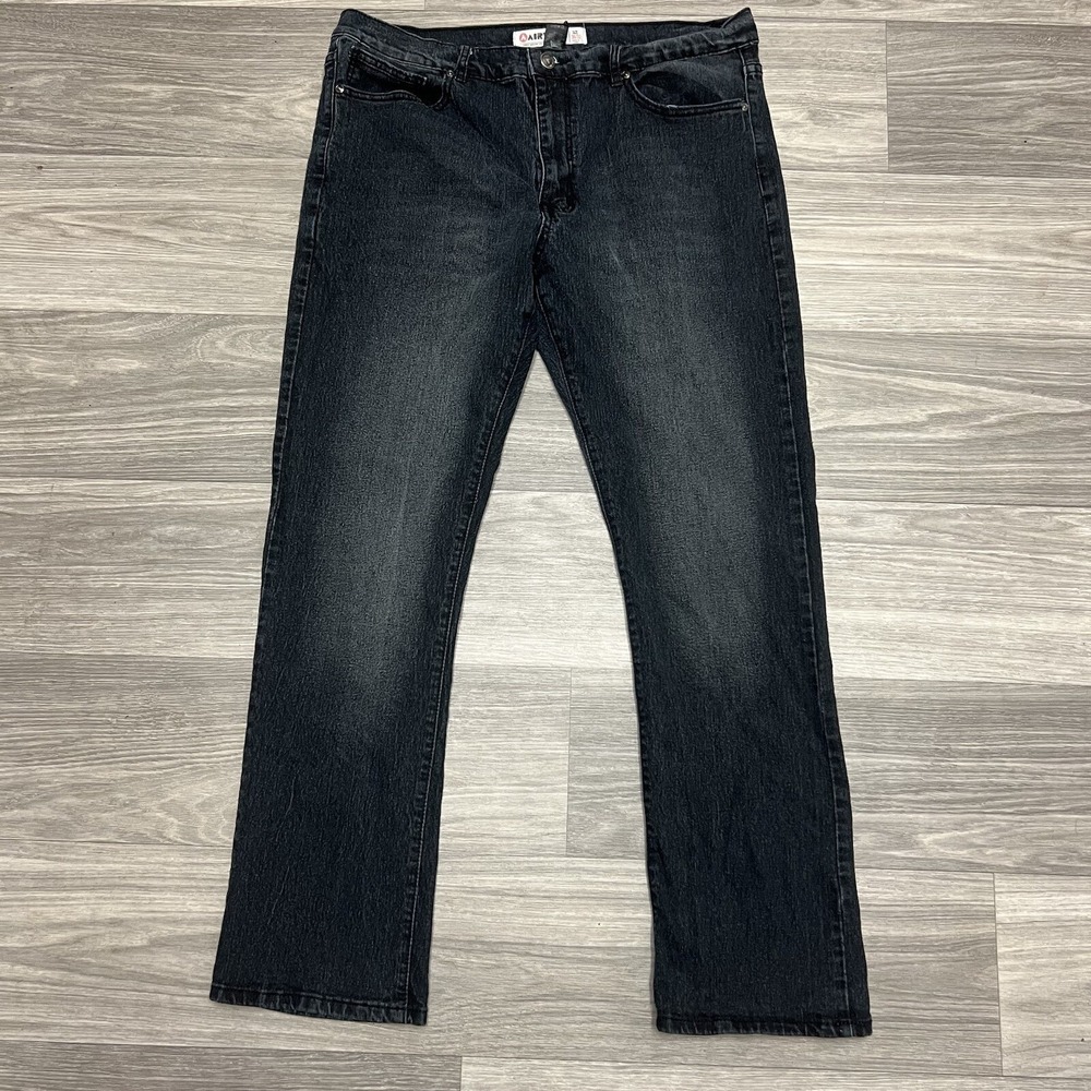 Airwalk Jeans Mens 36x32 Black Straight Leg Premium Denim Skater Faded Skate‎